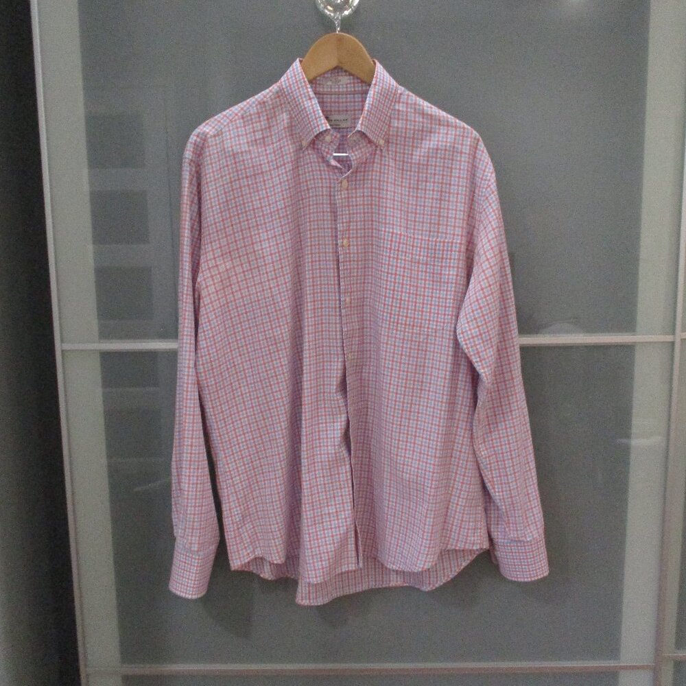 *SOLD* Peter Millar Crown Finish Men's Long Sleeve Plaid Button Down Dress Shirt - Picture 1 of 4